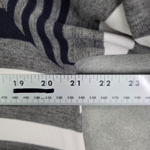 Womens LuLaRoe Gray & White Striped Emily Dress Long Sleeve V Neck Stretch L - Picture 6 of 8